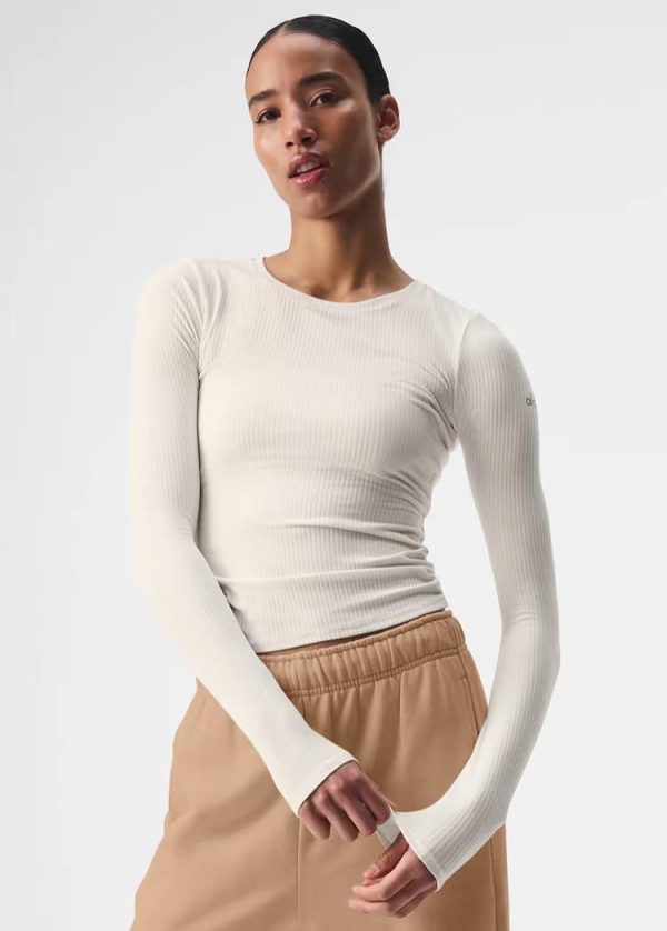 26413DXY-cover-1.jpg Fitted Ribbed Long Sleeve Crop Top 26413DXY